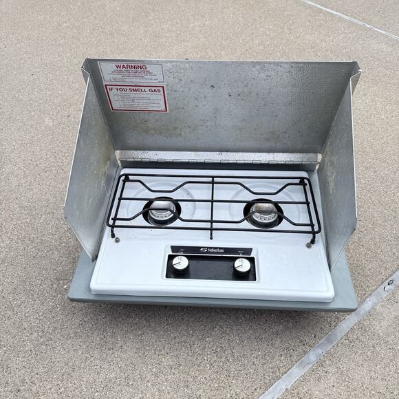 Vintage Suburban 2 BURNER Camper Boat RV Propane COOKTOP Gas Stove Untested GX - Picture 1 of 14